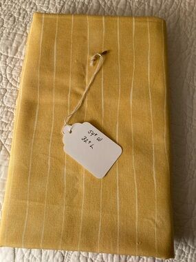 Yellow Pinstripe Cotton Fabric Panel - Home Textile